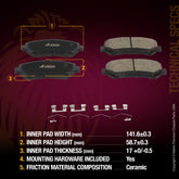 Metrix Premium Front Ceramic Disc Brake Pad Set 93399MC OEM fit spare parts